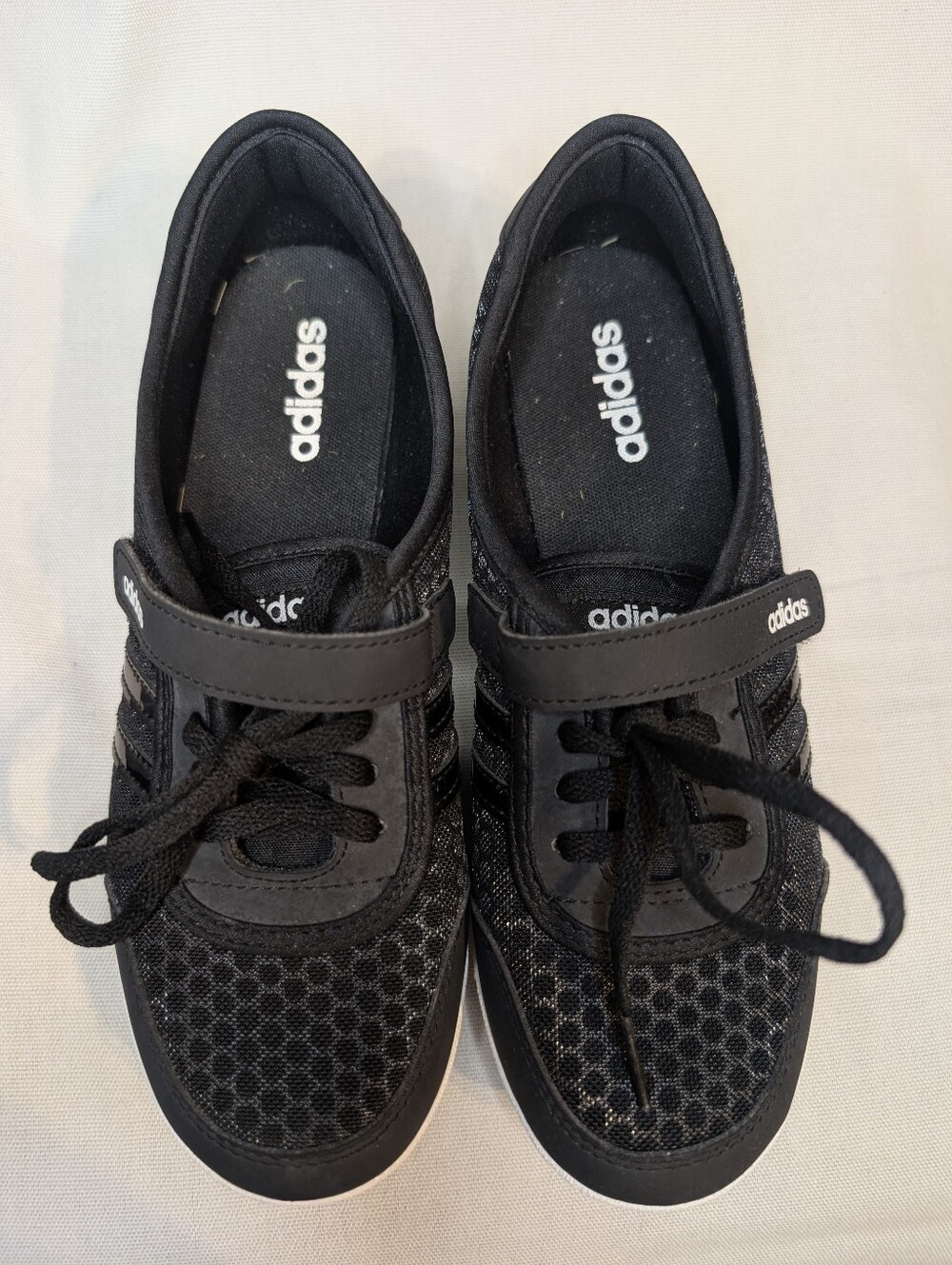 Adidas Diona Black On Black Mesh & Low Profile Strap Sneakers